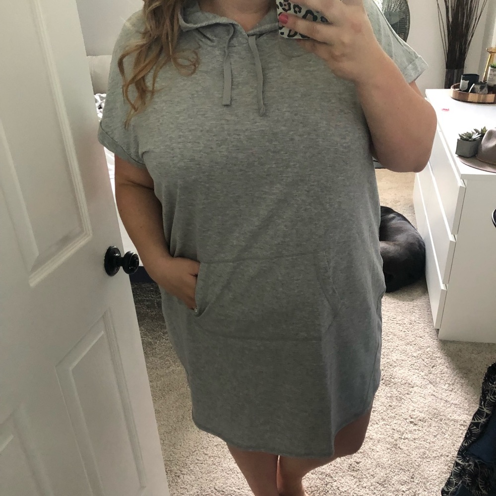 Gray Hooded Dress